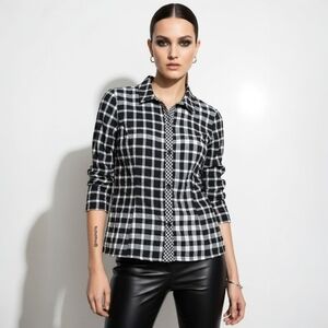 Habitat Crinkle Gingham Plaid Button Down Shirt - Relaxed Fit Classic Style - S